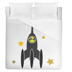 Spacecraft Star Emoticon Travel Duvet Cover (queen Size) by Wegoenart