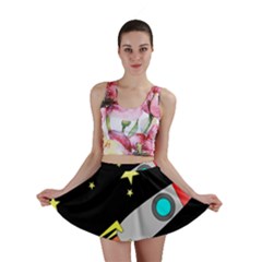 Planet Rocket Space Stars Mini Skirt by Wegoenart