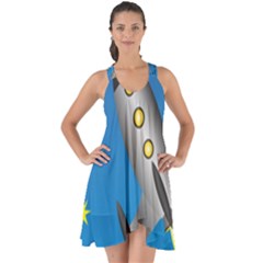 Rocket Spaceship Space Travel Nasa Show Some Back Chiffon Dress by Wegoenart