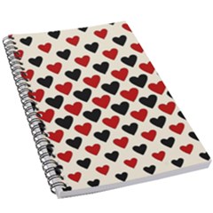 Red & Black Hearts - Eggshell 5 5  X 8 5  Notebook by WensdaiAmbrose