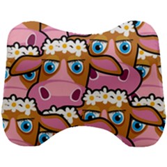 Pink Cows Head Support Cushion by ArtworkByPatrick