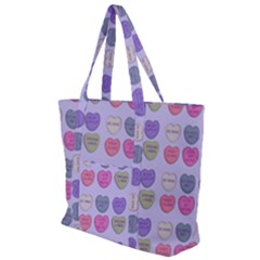 Valentine Hearts Lilac Zip Up Canvas Bag by snowwhitegirl