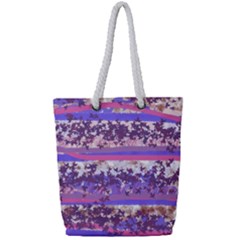 Abstract Pastel Pink Blue Full Print Rope Handle Tote (small) by snowwhitegirl