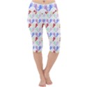 Colorful Cherubs White Lightweight Velour Cropped Yoga Leggings View1