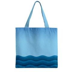 Making Waves Zipper Grocery Tote Bag by WensdaiAmbrose