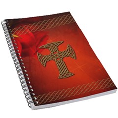 Wonderful Celtic Cross On Vintage Background 5 5  X 8 5  Notebook by FantasyWorld7