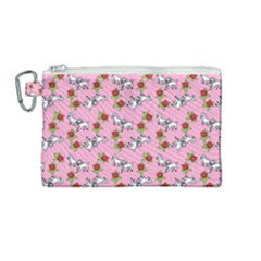 Lamb Pattern Pink Canvas Cosmetic Bag (medium) by snowwhitegirl