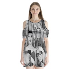 Lele Pons - Funny Faces Shoulder Cutout Velvet One Piece by Valentinaart