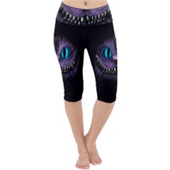 Cheshire Cat Animation Lightweight Velour Cropped Yoga Leggings by Sudhe