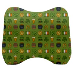 St Patricks Day Pattern Velour Head Support Cushion by Valentinaart