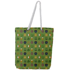 St Patricks Day Pattern Full Print Rope Handle Tote (large) by Valentinaart