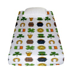 St Patricks Day Pattern Fitted Sheet (single Size) by Valentinaart