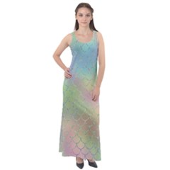 Pastel Mermaid Sparkles Sleeveless Velour Maxi Dress by retrotoomoderndesigns