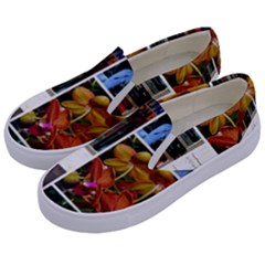 Floral Collage Kids  Canvas Slip Ons by okhismakingart