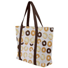 Donuts Pattern With Bites Bright Pastel Blue And Brown Cropped Sweatshirt Zip Up Canvas Bag by genx