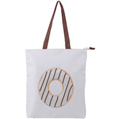 Donut Pattern Alone Cream Frame Donut Pattern Alone Cream Brown Background Only Double Zip Up Tote Bag by genx