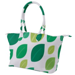 Leaves Green Modern Pattern Naive Retro Leaf Organic Canvas Shoulder Bag by genx