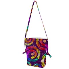 Abstract Background Spiral Colorful Folding Shoulder Bag by HermanTelo