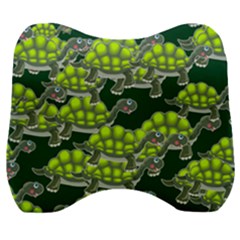 Seamless Turtle Green Velour Head Support Cushion by HermanTelo