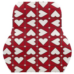 Graphic Heart Pattern Red White Car Seat Back Cushion  by HermanTelo