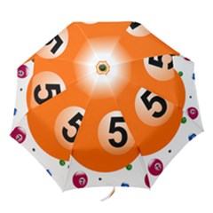 Billiard Ball Ball Game Pink Orange Folding Umbrellas by HermanTelo