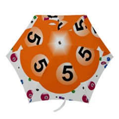 Billiard Ball Ball Game Pink Orange Mini Folding Umbrellas by HermanTelo