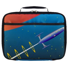 Rocket Spaceship Space Galaxy Full Print Lunch Bag by HermanTelo