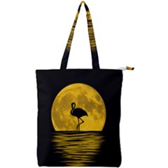 Moon Reflection Flamenco Animal Double Zip Up Tote Bag by HermanTelo