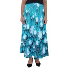 Stars Christmas Ice 3d Flared Maxi Skirt by HermanTelo