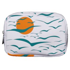 Sunset Glow Sun Birds Flying Make Up Pouch (small) by HermanTelo