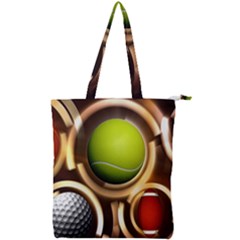 Sport Ball Tennis Golf Football Double Zip Up Tote Bag by Bajindul