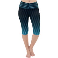 Sharp - Turquoise Halftone Lightweight Velour Cropped Yoga Leggings by WensdaiAmbrose