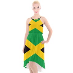 Jamaica Flag High-low Halter Chiffon Dress  by FlagGallery