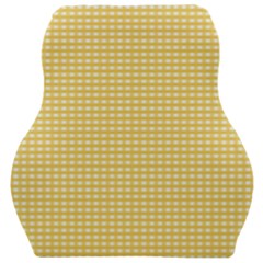 Gingham Plaid Fabric Pattern Yellow Car Seat Velour Cushion  by HermanTelo