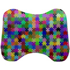 Jigsaw Puzzle Background Chromatic Head Support Cushion by HermanTelo