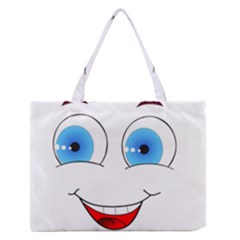 Smiley Face Laugh Comic Funny Zipper Medium Tote Bag by Sudhe
