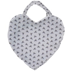 Cycling Motif Design Pattern Giant Heart Shaped Tote by dflcprintsclothing
