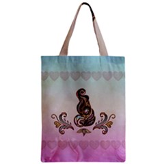 Abstract Decorative Floral Design, Mandala Zipper Classic Tote Bag by FantasyWorld7