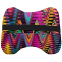 Multicolored Wave Distortion Zigzag Chevrons 2 Background Color Solid Black Head Support Cushion View2