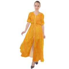 Sunshine Orange Waist Tie Boho Maxi Dress by retrotoomoderndesigns
