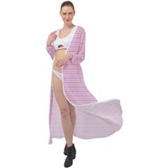 Pink Stripes Horizontal Maxi Chiffon Beach Wrap by retrotoomoderndesigns