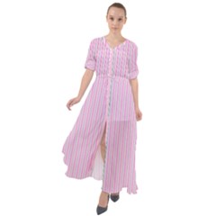 Pink Stripes Vertical Waist Tie Boho Maxi Dress by retrotoomoderndesigns