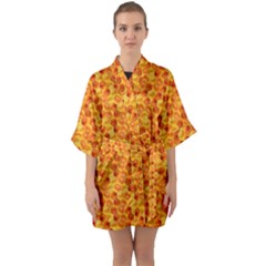 Honeycomb Half Sleeve Satin Kimono  by retrotoomoderndesigns