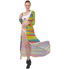 Rainbow Swirl Maxi Chiffon Beach Wrap by retrotoomoderndesigns