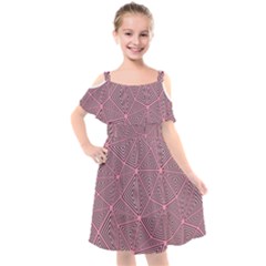 Triangle Background Abstract Kids  Cut Out Shoulders Chiffon Dress by Simbadda