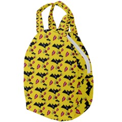 Bat Rose Lips Yellow Pattern Travel Backpacks by snowwhitegirl