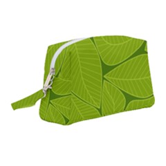 Pattern Leaves Walnut Nature Wristlet Pouch Bag (medium) by Vaneshart
