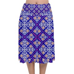 Symmetry Velvet Flared Midi Skirt by Sobalvarro