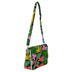 Tropical Greens Shoulder Bag With Back Zipper by Sobalvarro