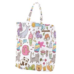 Set Kawaii Doodles Giant Grocery Tote by Vaneshart